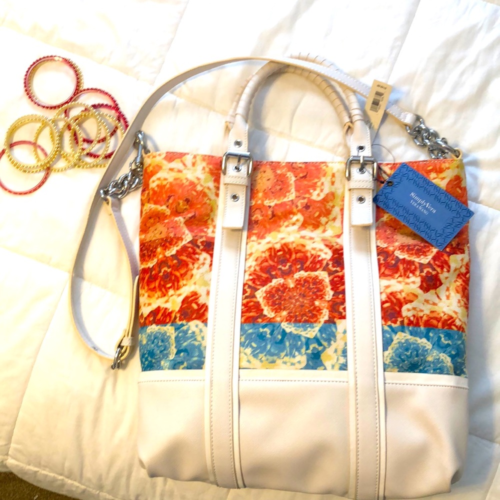Simply Vera By Vera Wang "Bombee" Floral Tote Brand New With Tags, Orig. $149.00